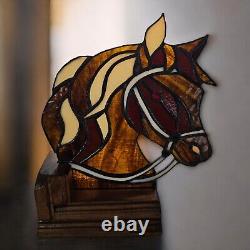 Vintage Stained Glass Horse Mosaic Sculpture OOAK Suncatcher Artist Made