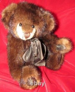 Vintage Teddy Bear 14 Real Fur Brown Mink So Soft Artist Hand Made Nice Gift