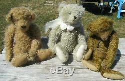 Vintage Teddy Bear Curly Mohair Long Arms 15 Artist Tag Mariel Making Memories