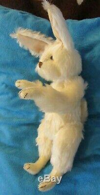 Vintage White Mohair Ooak Artist Fain Jointed Bunny Rabbit 14 Teddy Bear Easter