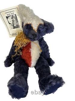 Vtg 99 English Mohair Teddy Bear Artist Judy Senk Weighted Jointed Glass Eyes