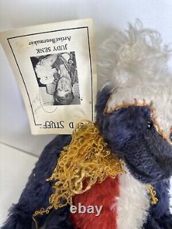 Vtg 99 English Mohair Teddy Bear Artist Judy Senk Weighted Jointed Glass Eyes