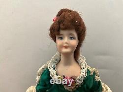 Vtg Gorgeous OOAK Porcelain Victorian Woman Artisan Dollhouse Miniature Doll FAB