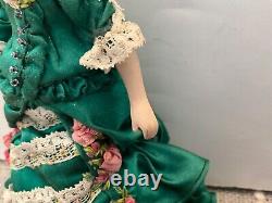 Vtg Gorgeous OOAK Porcelain Victorian Woman Artisan Dollhouse Miniature Doll FAB