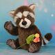 Vunko Raccoon Teddy Friends Ooak Art Handmade Collectible Toy Gift 11in 27 Cm