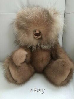 WENDY SHELBY 10 Real Recycled FOX and MINK Fur teddy bear OOAK