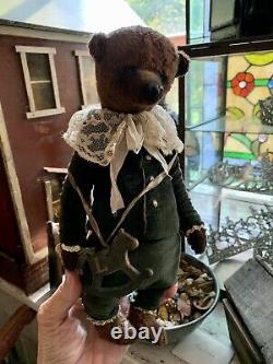 Wonderful Russian Artist Bear 10 Inches With Velvet Hand Made Clothes Boy