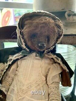 Wonderful Russian Artist Bear 10 Inches With Velvet Hand Made Clothes Girl