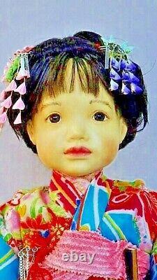 YOKO handmade OOAK Japanese girl art doll created by Kimiko Aso, Kyoto Japan