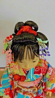 YOKO handmade OOAK Japanese girl art doll created by Kimiko Aso, Kyoto Japan