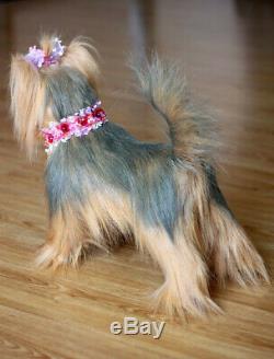 Yorkshire terrier. Size 38cm. Realistic toy. Dog. Puppy
