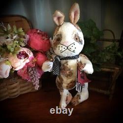 15 Ooak New Whimsical'calico Bunny' Par Artiste Expert Deb Beardsley Bears