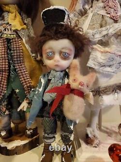 2 poupées d'art Lulu Lancaster uniques en leur genre faites à la main Scrappy Dickens