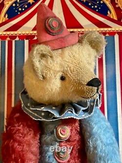 20 Ooak 2021 Gorgeous, Large Harlequin Teddy Bear Clown Par Beardsley Bears