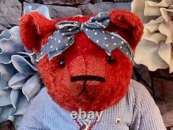 24 Rouge Ravissant 2022 Mohair Teddy Bear'marilla' Par Artiste Deb Beardsley