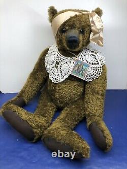 26 Ooak Mohair Brown Teddybear Emma Par Heidi Steiner Handmade With Coa Tag #l
