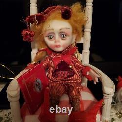 3 poupées d'art Lulu Lancaster ooak faites à la main Nutmeg Christmas elf