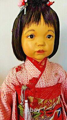 AKIKO, poupée d'art japonaise faite à la main OOAK créée par Kimiko Aso, Kyoto Japon