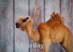 Aiguille Felted Brown Camel Désert Nativité Animaux Laine Art Sculpture Décor