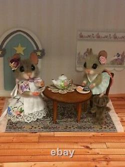 Aiguille Felted Mouse Libby & Lucy Handmade Gift Teddy Mice Ooak Par Suzanne