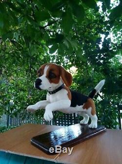 Aiguille-feutrées-laine-main-ooak- Beagle Dog