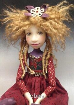 Artist Doll Par Dianne Adam Blond Hair Dreads Freckles Red Shoes Ooak