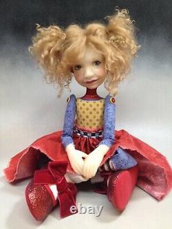 Artist Doll Par Dianne Adam Blond Hair Freckles Big Shoes Ooak