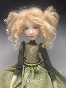 Artist Doll Par Dianne Adam Blond Hair Freckles Gold Shoes Ooak