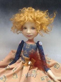 Artist Doll Par Dianne Adam Red Hair Freckles Black/gold Shoes Ooak