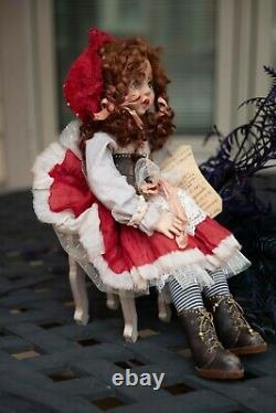 Artist Doll Red Curly Locks Chaussures En Cuir Ooak
