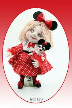 Artiste Artisanale Fantasy Doll Minnie Mouse Et Millie Mouse Thème Ooak