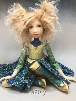 Artiste Doll Blond Chaussures Or Cheveux Ooak
