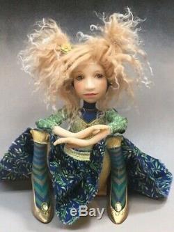 Artiste Doll Blond Chaussures Or Cheveux Ooak