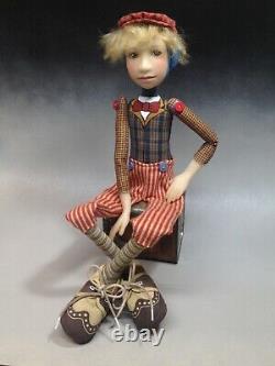 Artiste Doll Boy Par Dianne Adam Blond Hair Freckles Big Shoes Ooak