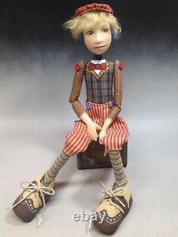 Artiste Doll Boy Par Dianne Adam Blond Hair Freckles Big Shoes Ooak