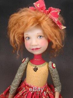 Artiste Doll Red Gold Cheveux Haut Talon Chaussures Ooak
