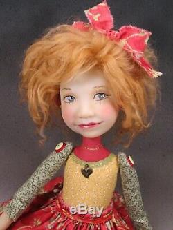 Artiste Doll Red Gold Cheveux Haut Talon Chaussures Ooak