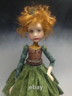 Artiste Doll Red Hair Freckles Chaussures Or Ooak