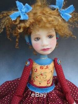 Artiste Doll Red Hair Freckles Red Shoes Ooak