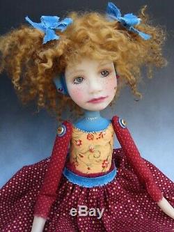 Artiste Doll Red Hair Freckles Red Shoes Ooak