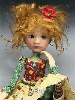 Artiste Doll Red Hair Pig Tails Freckles Chaussures Rouge Ooak