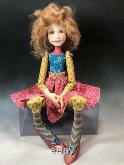 Artiste Doll Strawberry Blonde Hair Rose Chaussures Ooak