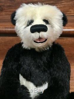 Artiste Panda Teddy Bears Claudia Wagner Mohair Gueule Ouverte Trapunto 14 Le / Ooak