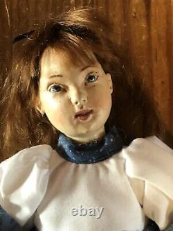 Artiste Rare Robert Neuenschwander Wood Jointed Girl Doll Dated'96