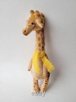 Artiste Teddy Girafe Poupée d'art, décoration de bureau à domicile, 11 pouces OOAK