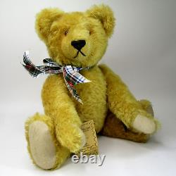 Artiste allemand Teddy Bear JOHANNA HAIDA vtg 1995 ALBERT en mohair doré 18 signé