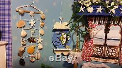 Beach House Ooak Artiste Salon Seashell Dollhouse 112 Miniature 52pc Set