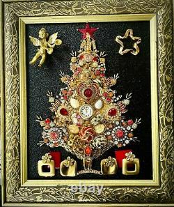 Bijoux À Cadre D'arbre De Noël Un D'un Genre Artunique Cadeauvintage Accueil Décor