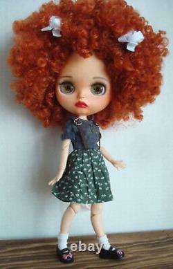 Blythe Custom Doll Orange Hair Ooak Blythe Art Doll De Daniela Mar