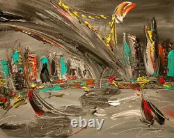 Bridge Nyc Abstract Pop Art Painting Original Oil On Canvas Gallery Artist